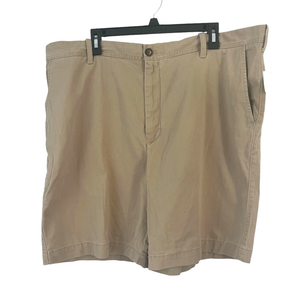 Izod Men's NWT Khaki Flat Front Golf Shorts Size 42 Inseam 9"